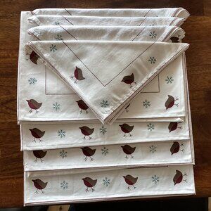 Set of 4 Cloth Placemats and Napkins